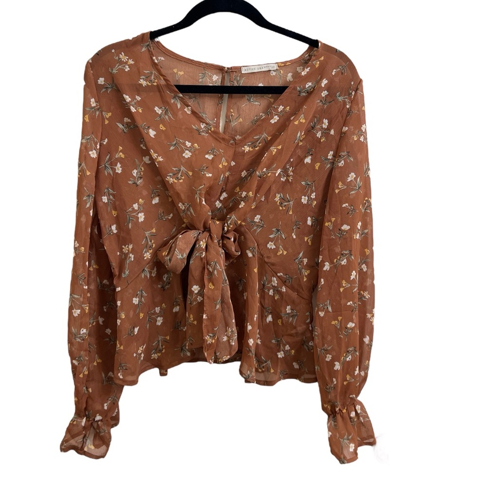 Active USA - Peplum print woven top